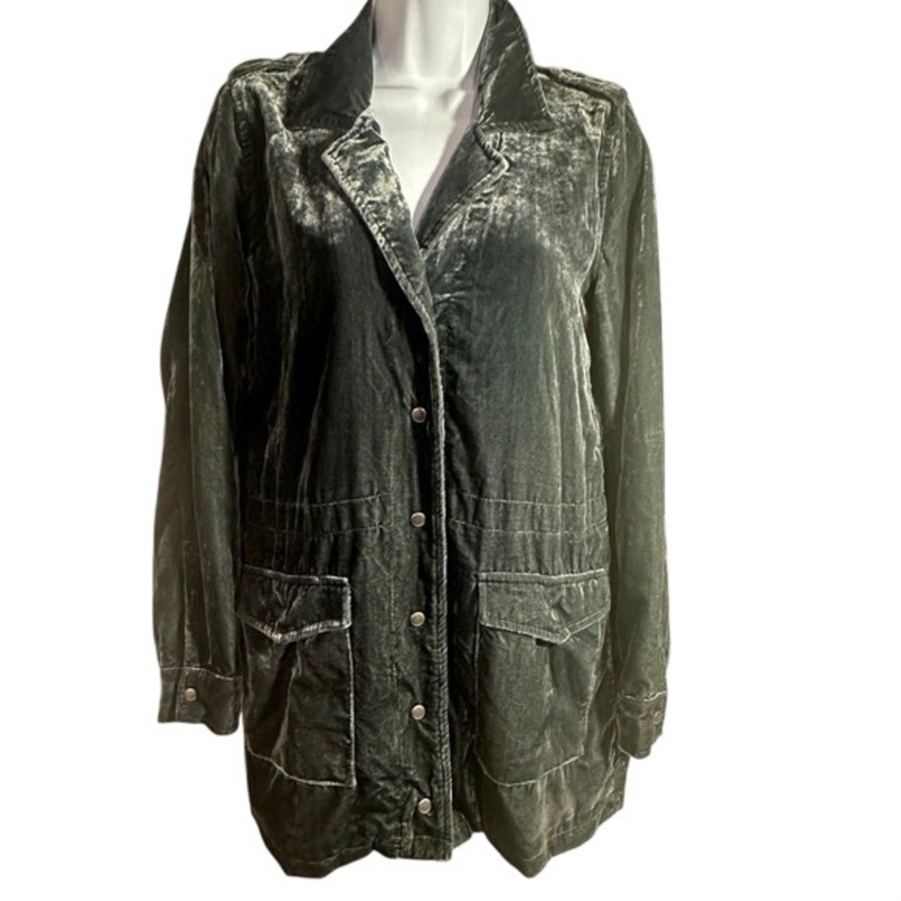 Lucky Brand Gray Velvet Cinched Jacket Xs! Gorgeous & Lush Great Condition